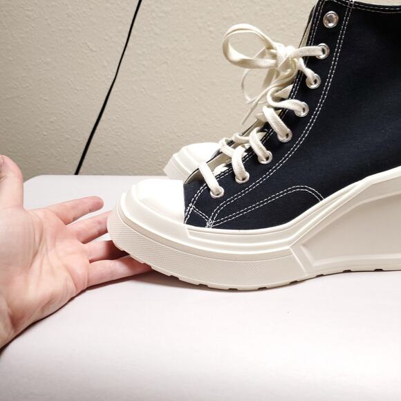 NEW CONVERSE Women and Wedge Chunky Sole Chuck Taylor High Top Sneakers Shoes - Picture 4 of 15